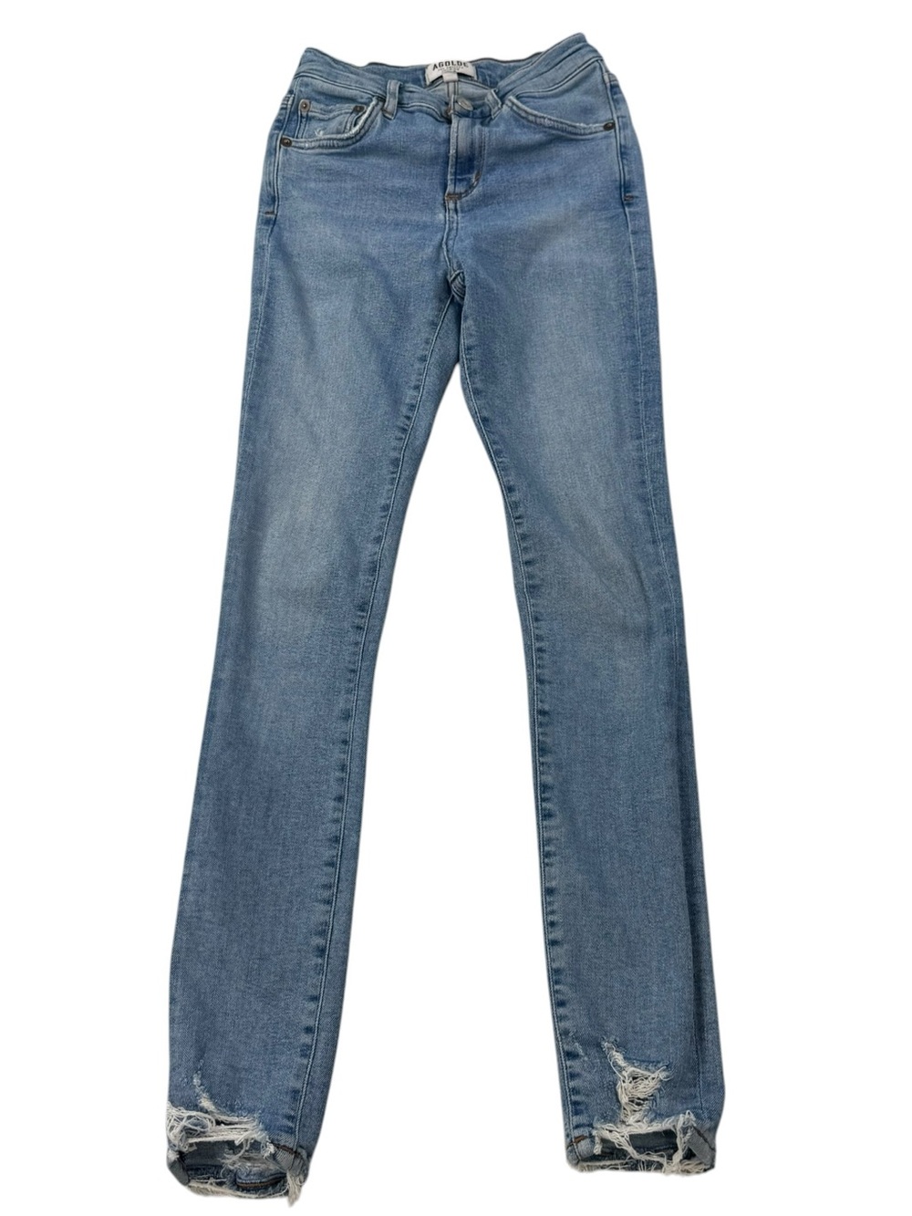 AGOLDE Light‎ Blue Skinny Jeans with Distressed Hem Size 23